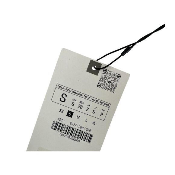 Zara Womens Shirt Blouse S Small White Button Up Beaded Poplin 8527/909 NWT - Picture 7 of 16